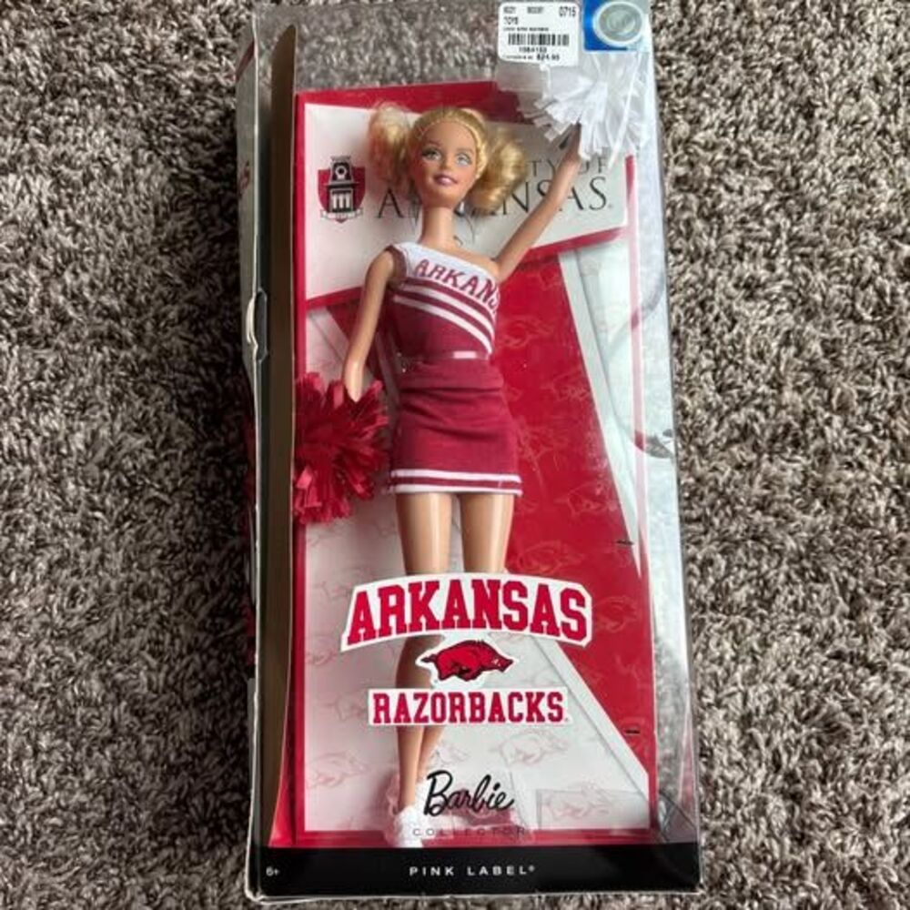 Barbie Collector Pink Label University of Arkansas Razorbacks Doll Cheerleader N